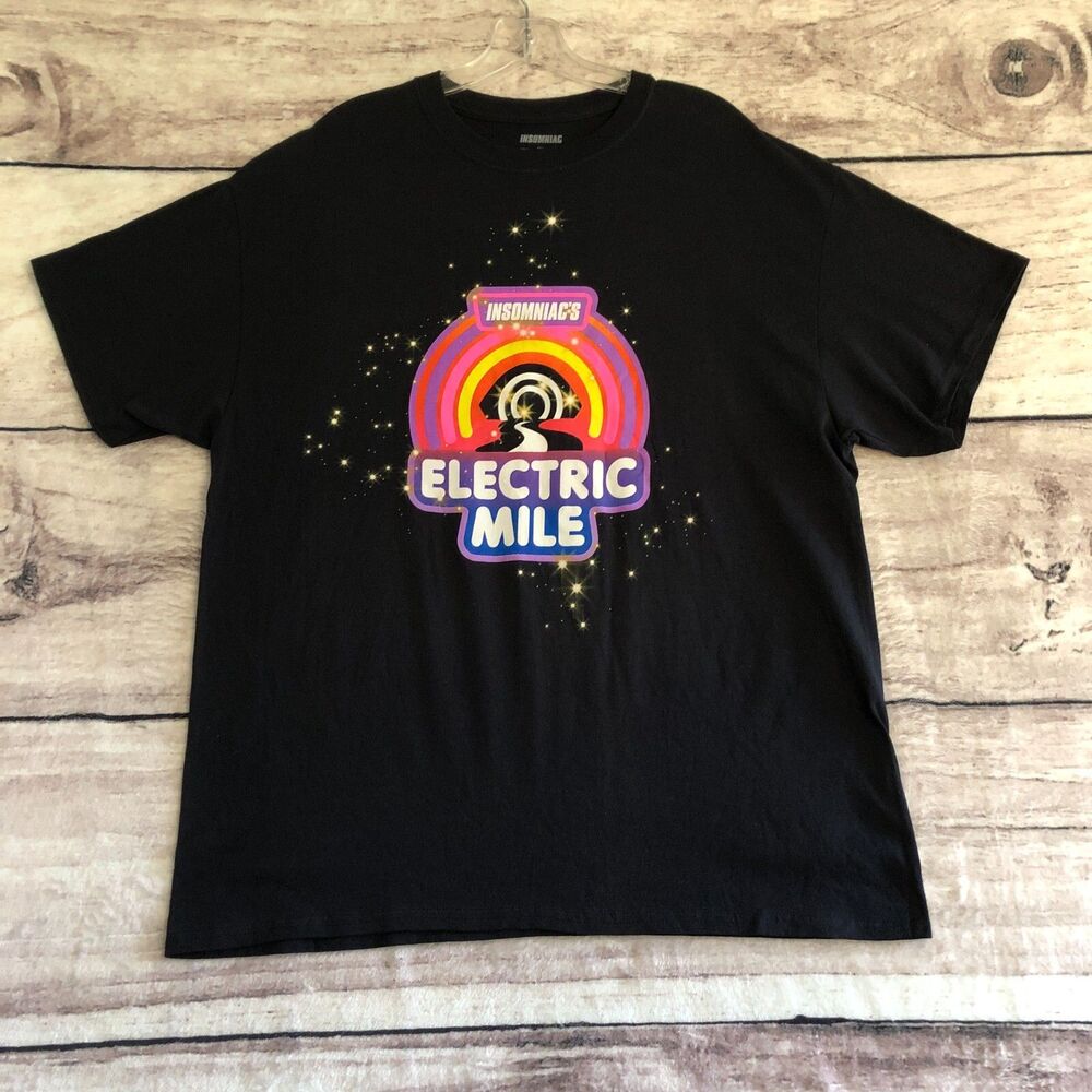 Insomniac Electric Mile Shirt XL Mens Black EDC Music Dance Festival Rave EDM